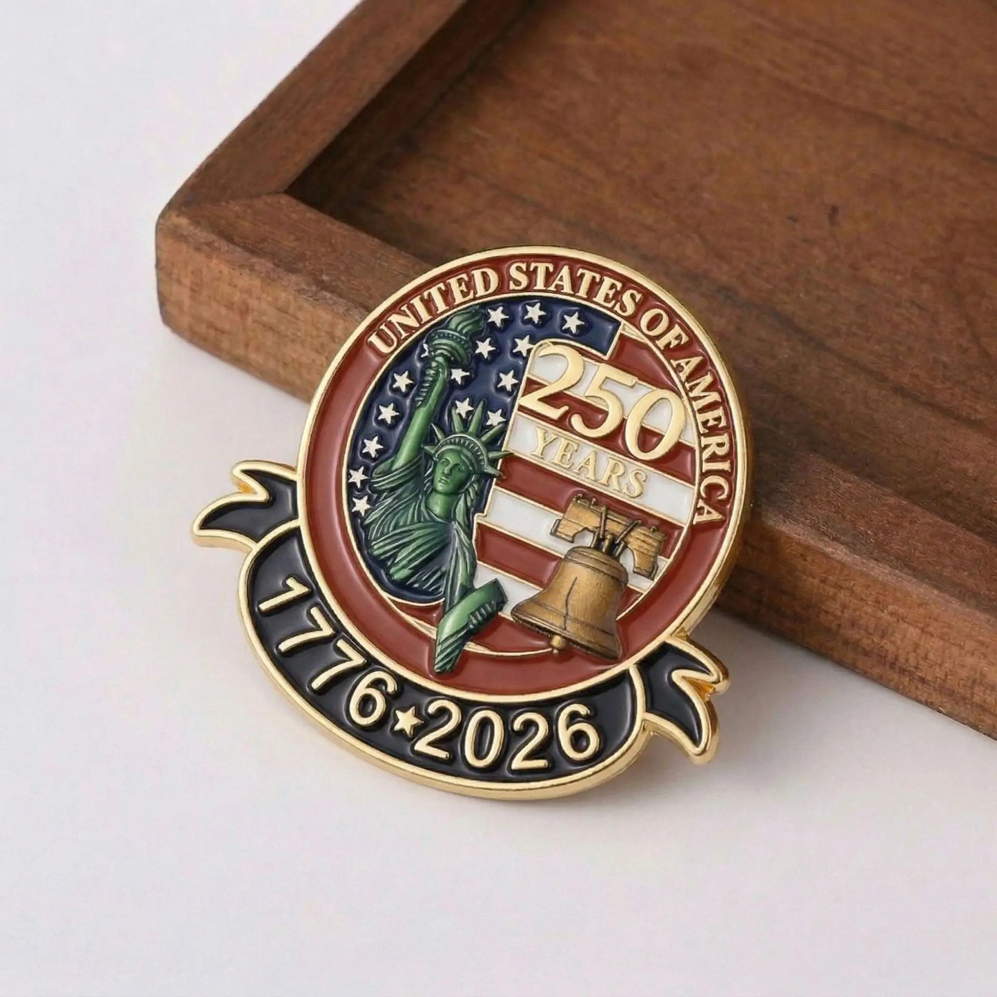 1776-2026 USA 250th Anniversary Badge Brooch Pin America Flag Commemorative Enamel Badge Decoration Craft Gift