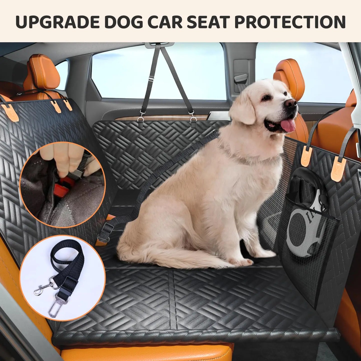 Rear Seat Dog Cover and Extender Hammock for Cars