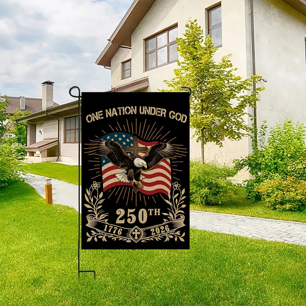 Double-sided 250th Anniversary American Independence Flag 1776-2026 Garden Flag | Eagle Cross, excluding flagpole