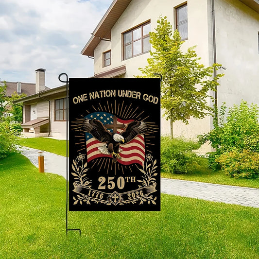 Double-sided 250th Anniversary American Independence Flag 1776-2026 Garden Flag | Eagle Cross, excluding flagpole