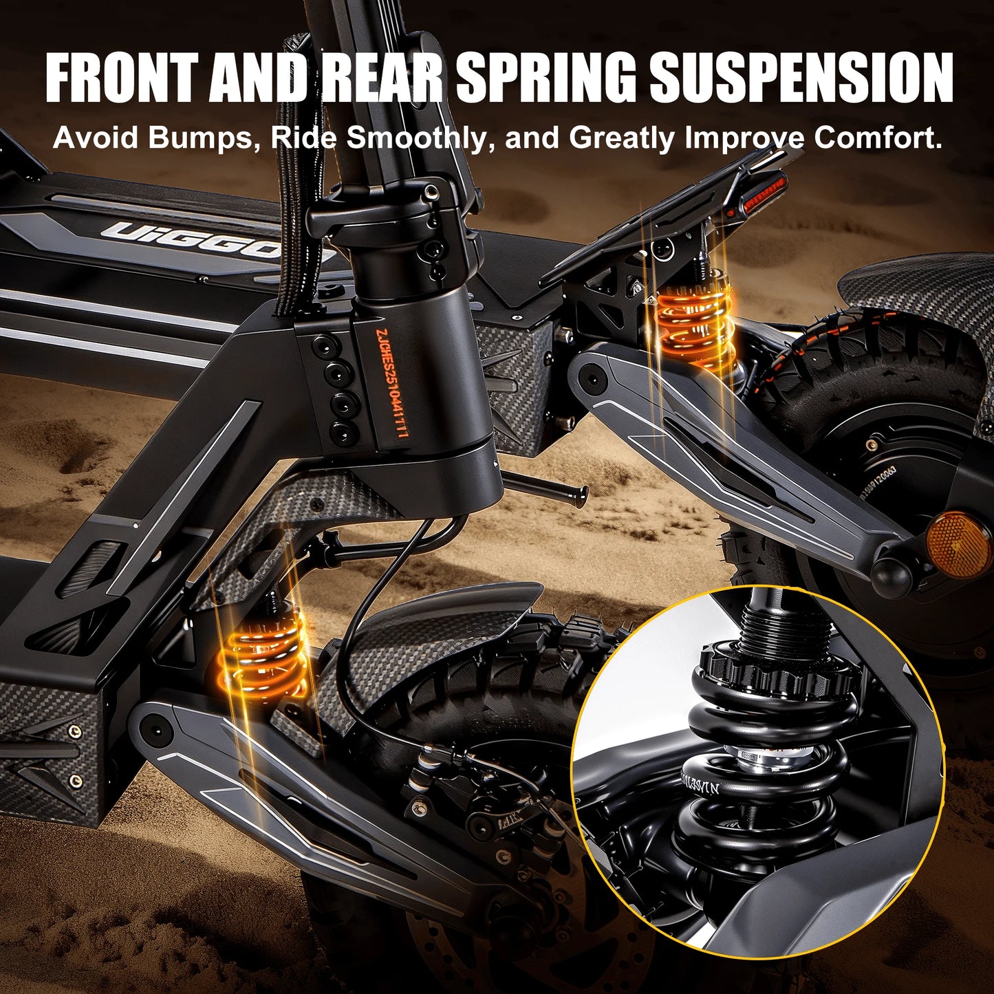 Dual 4000W Motor Electric Scooter for Adults 45MPH Fast E-Scooter 60V 27Ah 11" Off-Road Vacuum Tires 330lbs Heavy Duty