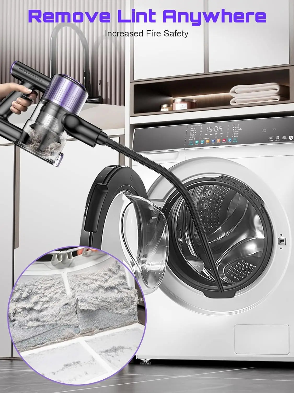 SUXIANGVACC Cordless Vacuum Cleaner 55KPa 500W 45min Run Time