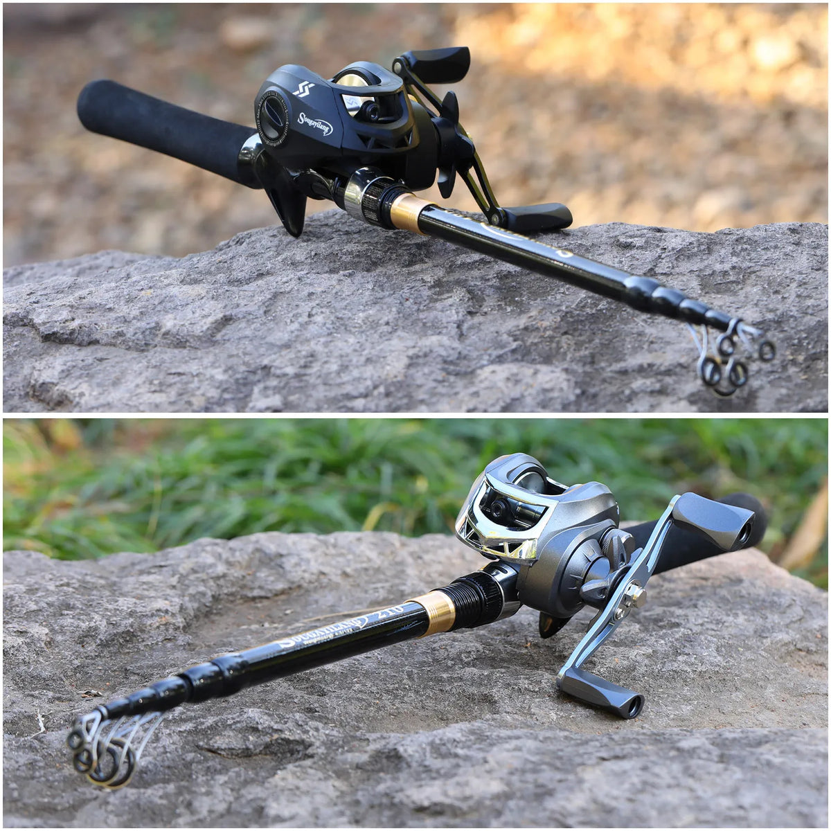Sougayilang Telescopic Fishing Combo 1.8-2.4m Carbon Fiber Fishing Rod 8.1:1 Max Drag 11LB Fishing Reel With Fishing Accessories