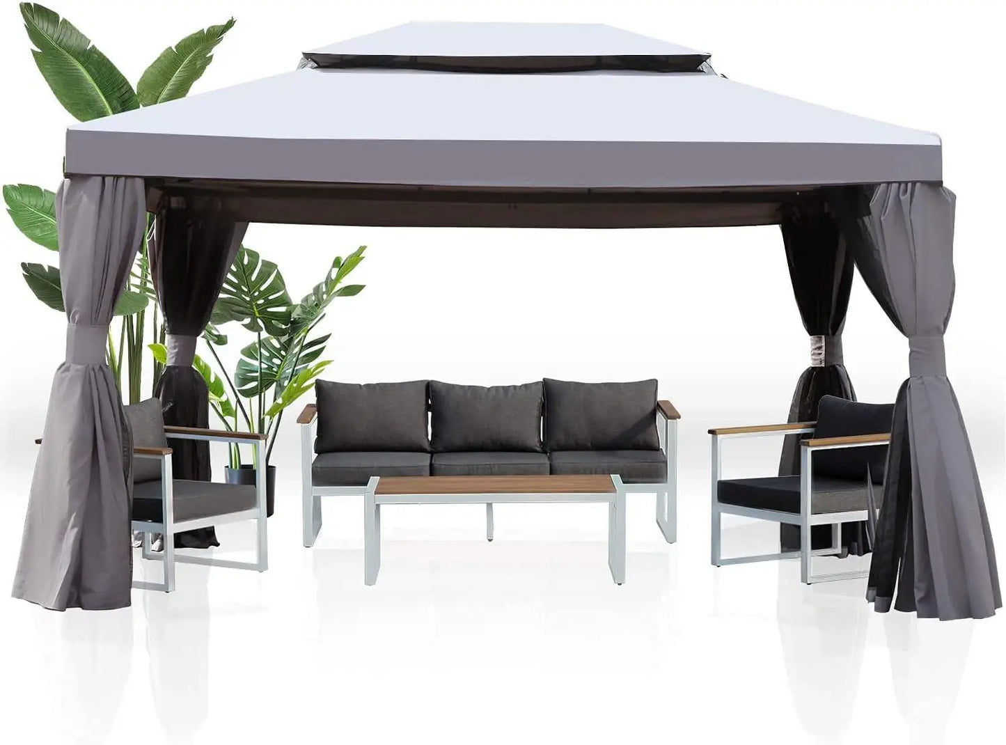 10x13 Gazebo for Patios Outdoor Gazebo with Mosquito Netting and Curtains Outdoor Patio Canopy for Deck Backyard, Customized