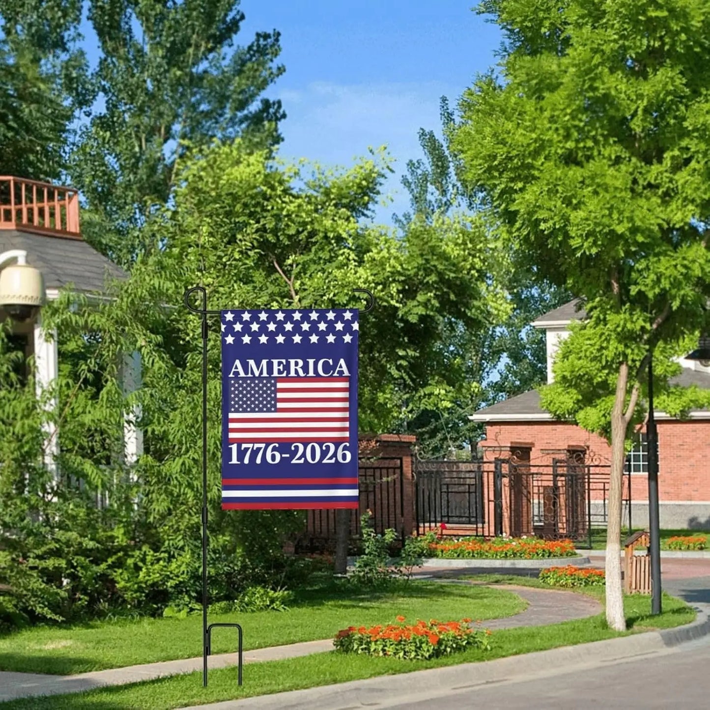 America 250th Birthday Garden Flag 12x18 1776 2026 America 250 Years Anniversary Yard Sign God Bless Usa Patriot House Flag  KKX