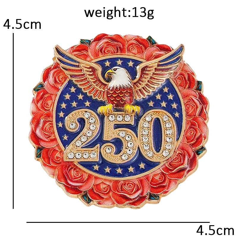 Wuli&baby America's 250th Independence Day Brooches For Women Unisex Eagle Animal Boweknot Flowers Design Party Brooch Pins Gift