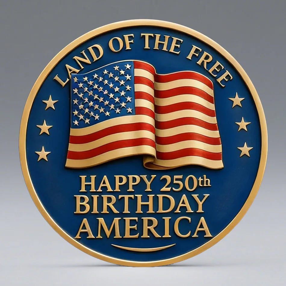 Happy 250th Birthday America Printing Gold Plated Collection Coin 250th Anniversary of U.S Independence Day Collection Coin