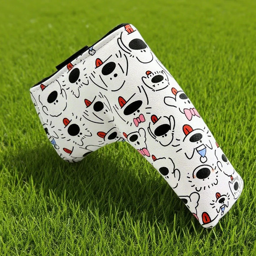 1pc Putter Head Cover, 'Cute dogs' pattern Golf Putter Covers, Protective Golf Club Covers and Mallet Putter Head Cover