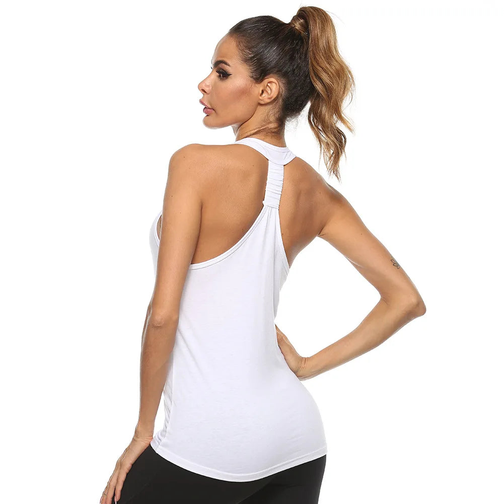 Women Quick Dry Sleeveless Running Tank Top Breathable Fitness Tee
