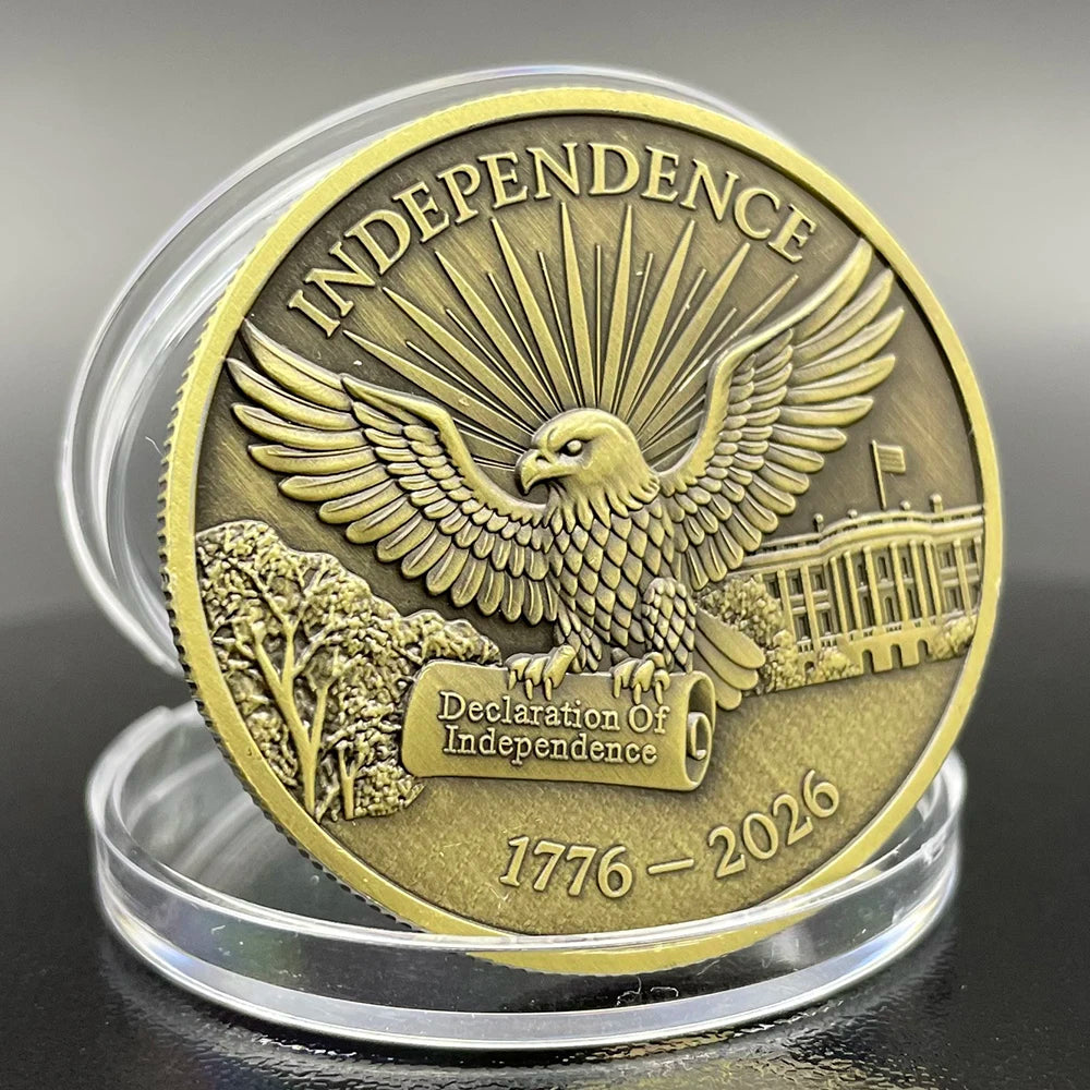 USA 250th Anniversary Commemorative Coin - Liberty Bell & Eagle Design American Independence Historical Memorabilia Coin