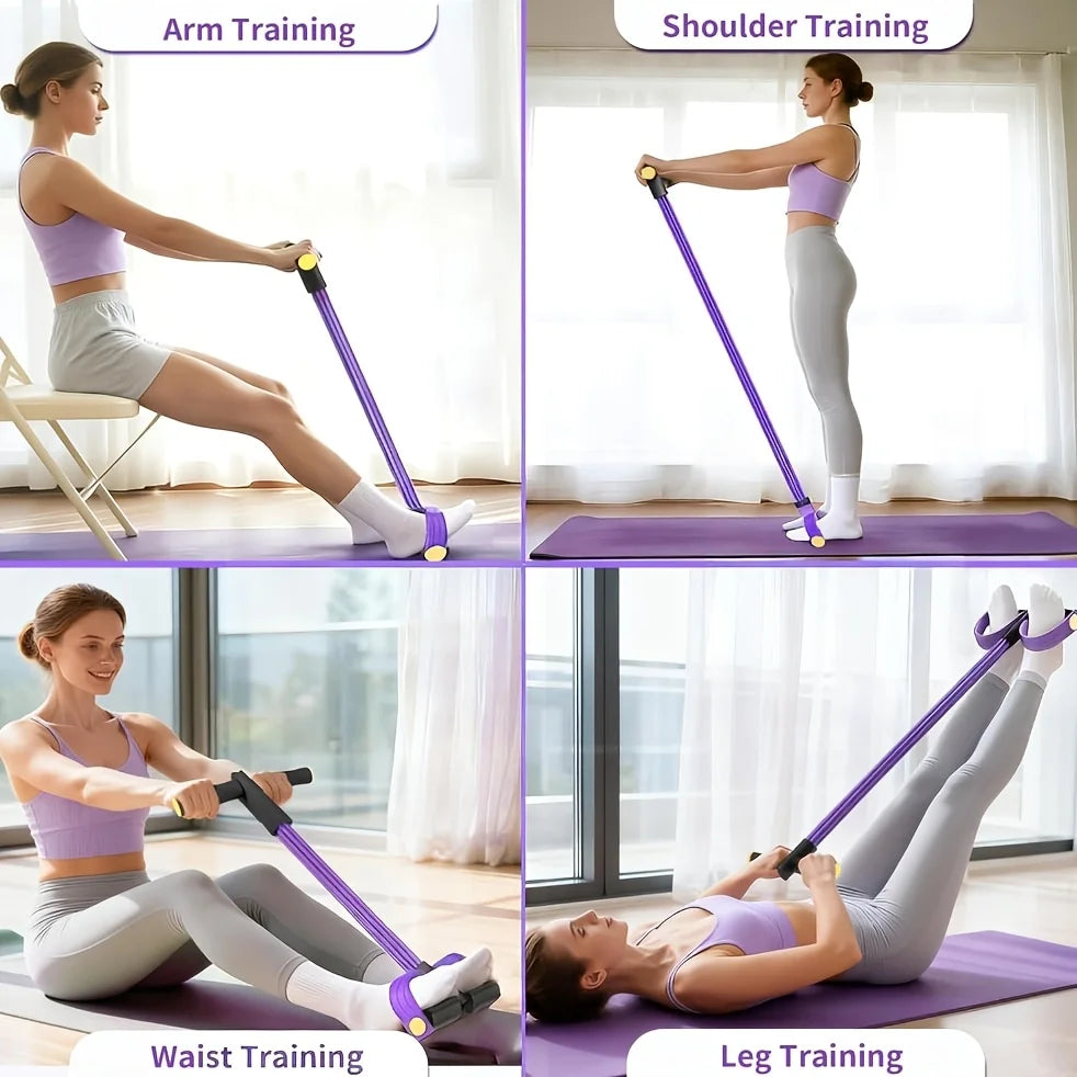 1pc 6-Tube Home for Yoga Resistance Band,Foot-Loop Resistance Band,Ergonomically Designed Durable Resistance Bands