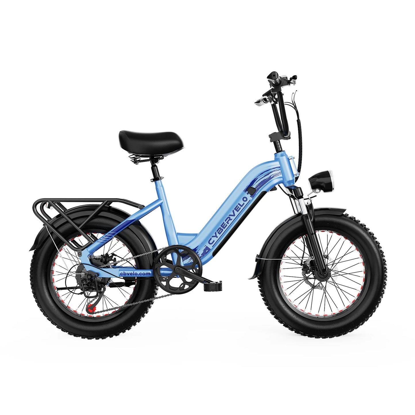Cybervelo 20" Step-Thru Commuter, 1500W Peak 20ah Battery 80 Miles Long Range E-bike, 7-Speed Shift Adult Electric Bike EK12