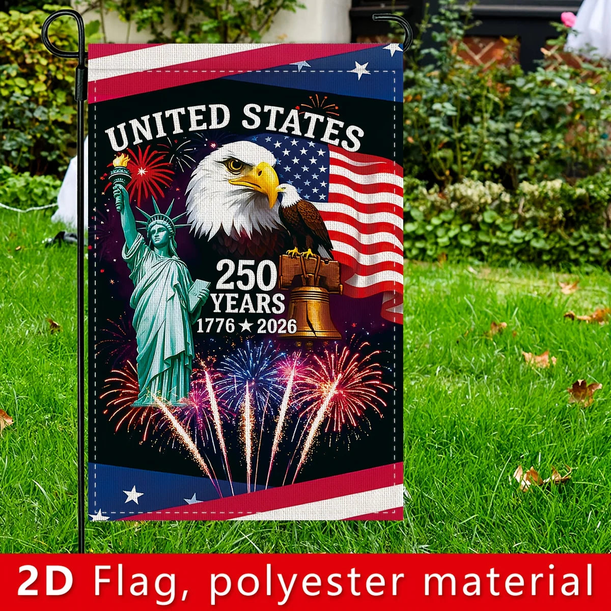 American 250th Anniversary Garden Flag, 30×45cm / 12×18in, for anniversary commemorative decoration