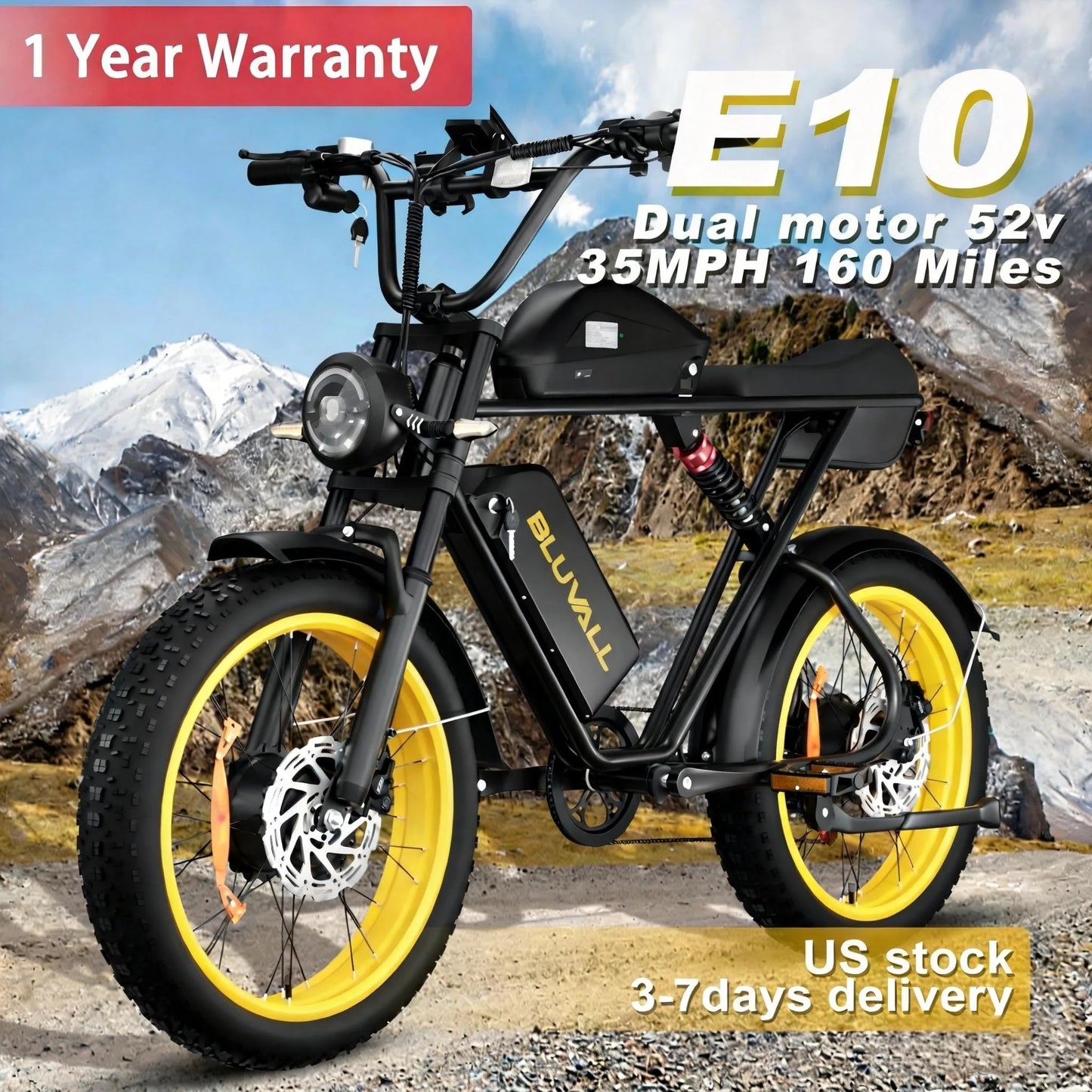 MOOBELO 2000W Dual-Motor Electric Fat Bike With Removable Battery 52V