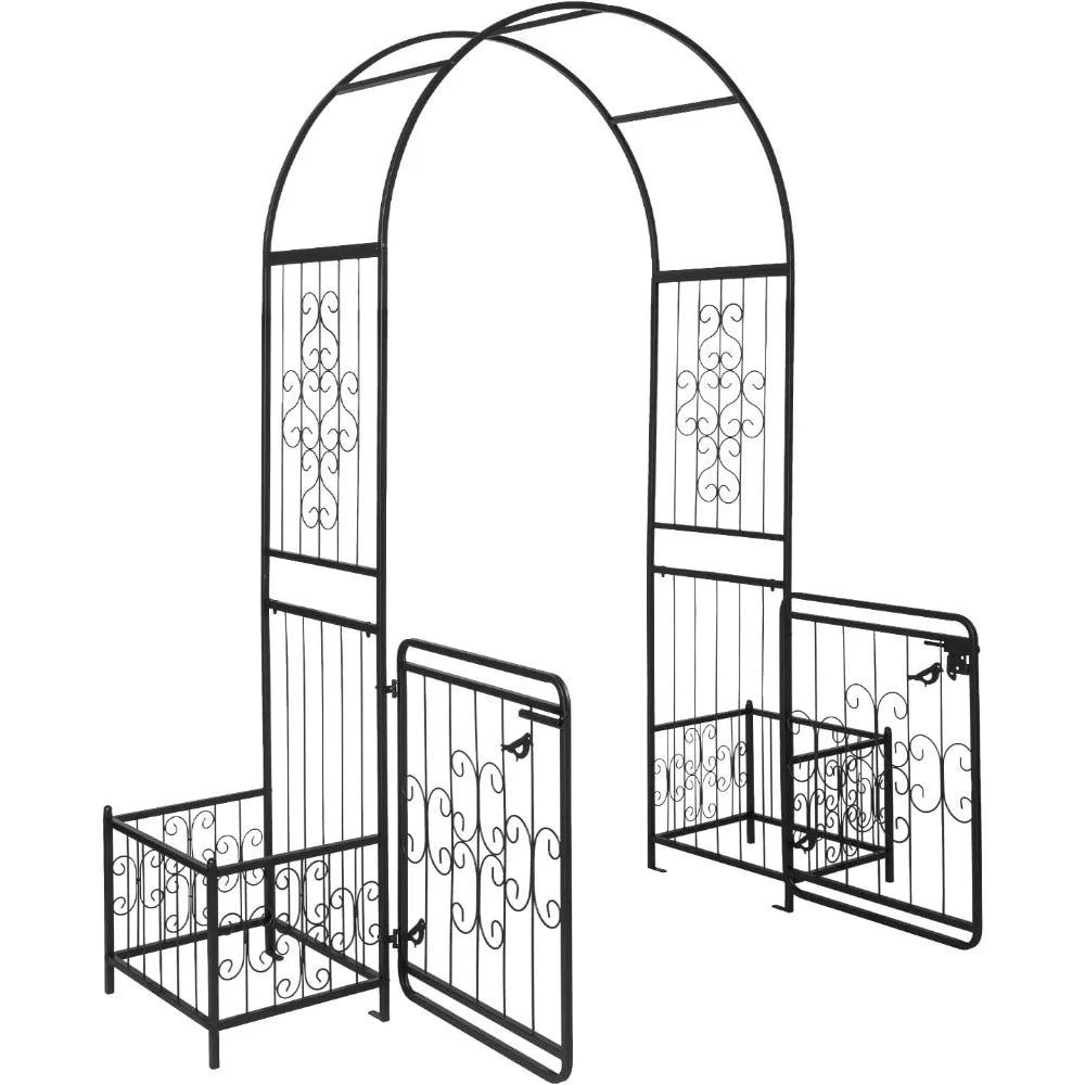 Garden Archway with Door and Flower Box, Wedding Archway, Gazebo with Door and Flower Box, Customizable
