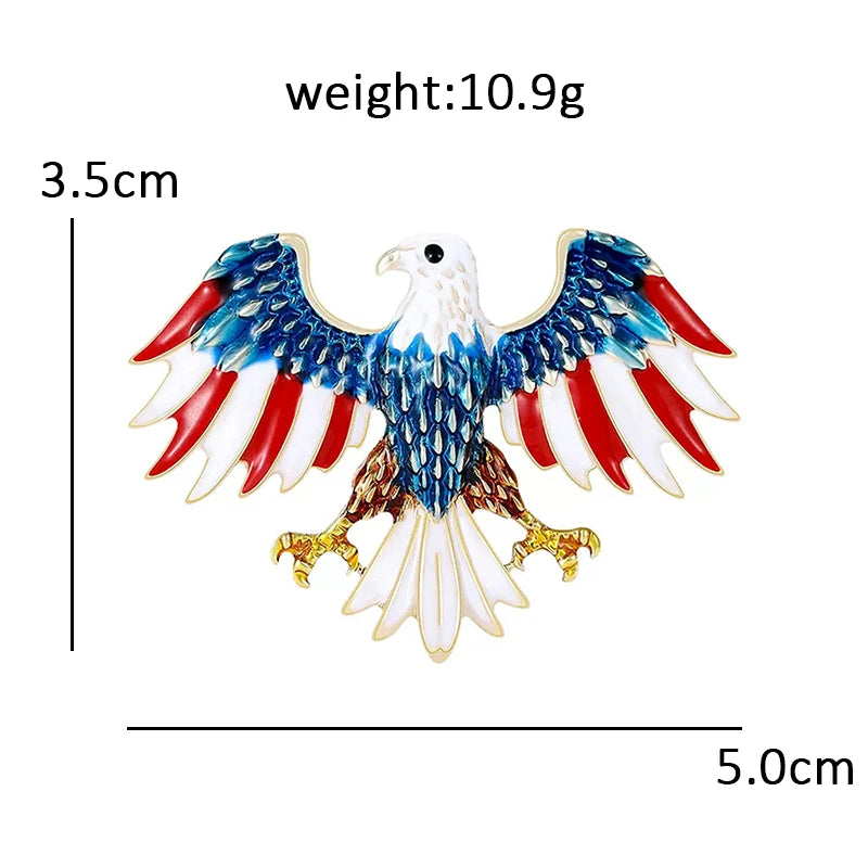 Wuli&baby America's 250th Independence Day Brooches For Women Unisex Eagle Animal Boweknot Flowers Design Party Brooch Pins Gift