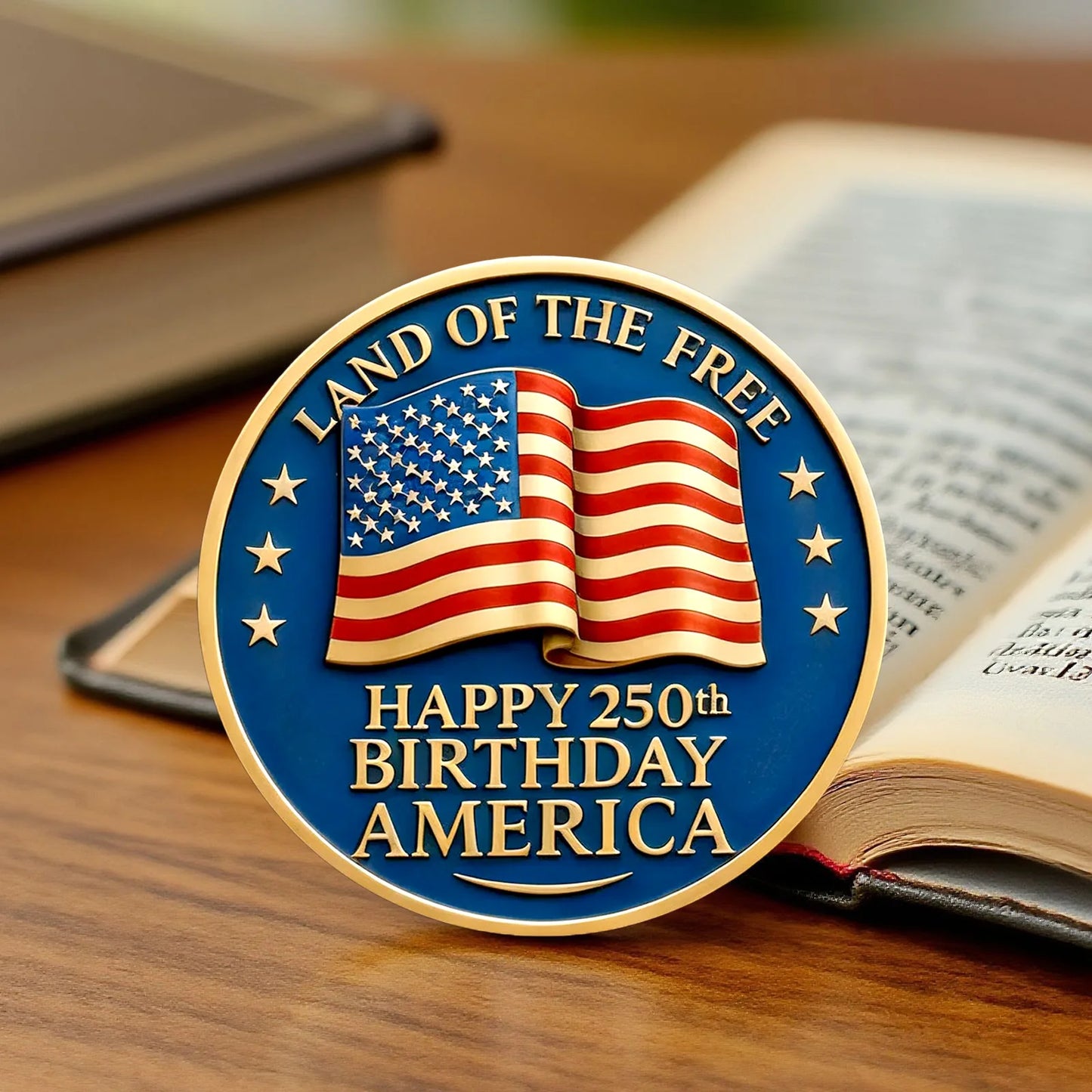 Happy 250th Birthday America Printing Gold Plated Collection Coin 250th Anniversary of U.S Independence Day Collection Coin