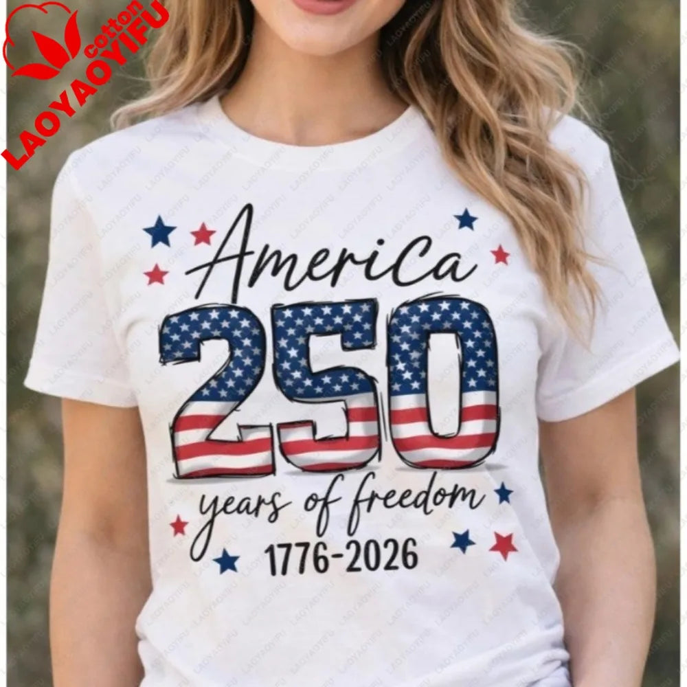 USA 250th Anniversary Shirt America 250 Years of 1776-2026 Tee Patriotic Fourth of July Tees USA Independence Day Shirt