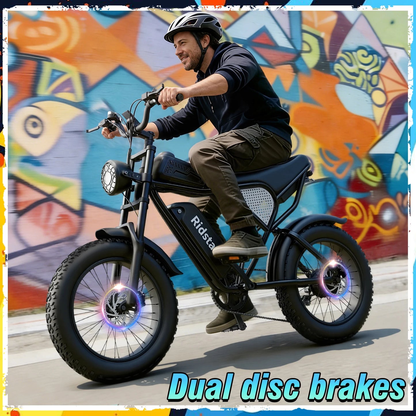 Ridstar MINI30 1500W Electric Bike for Adults Battery 48V 15.6AH E-Bike 31 MPH Electric Bicycle 20x4" Fat Tire Mountain Bike