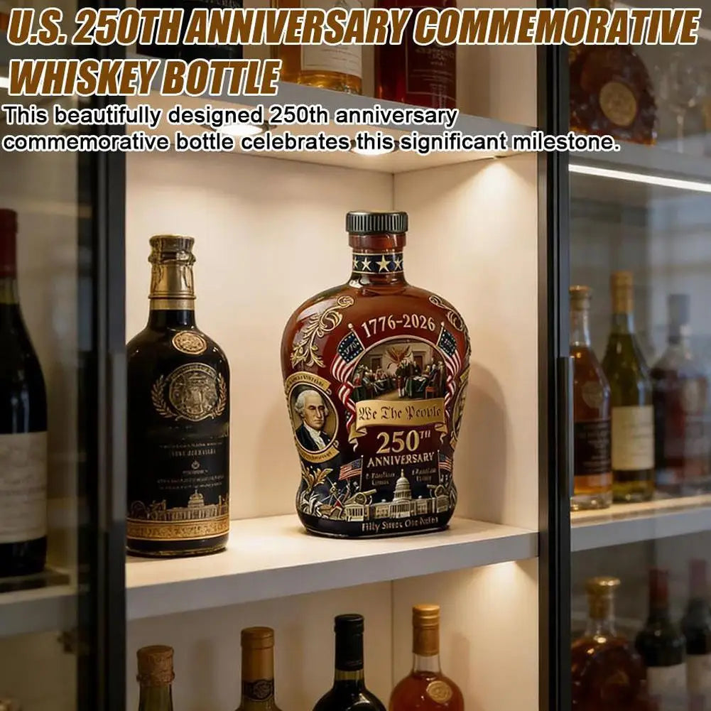 250 Anniversary USA Ornament, 250th Anniversary Commemorative Whiskey Bottle, Drink Party Personal Reserve Patriotic Decoration