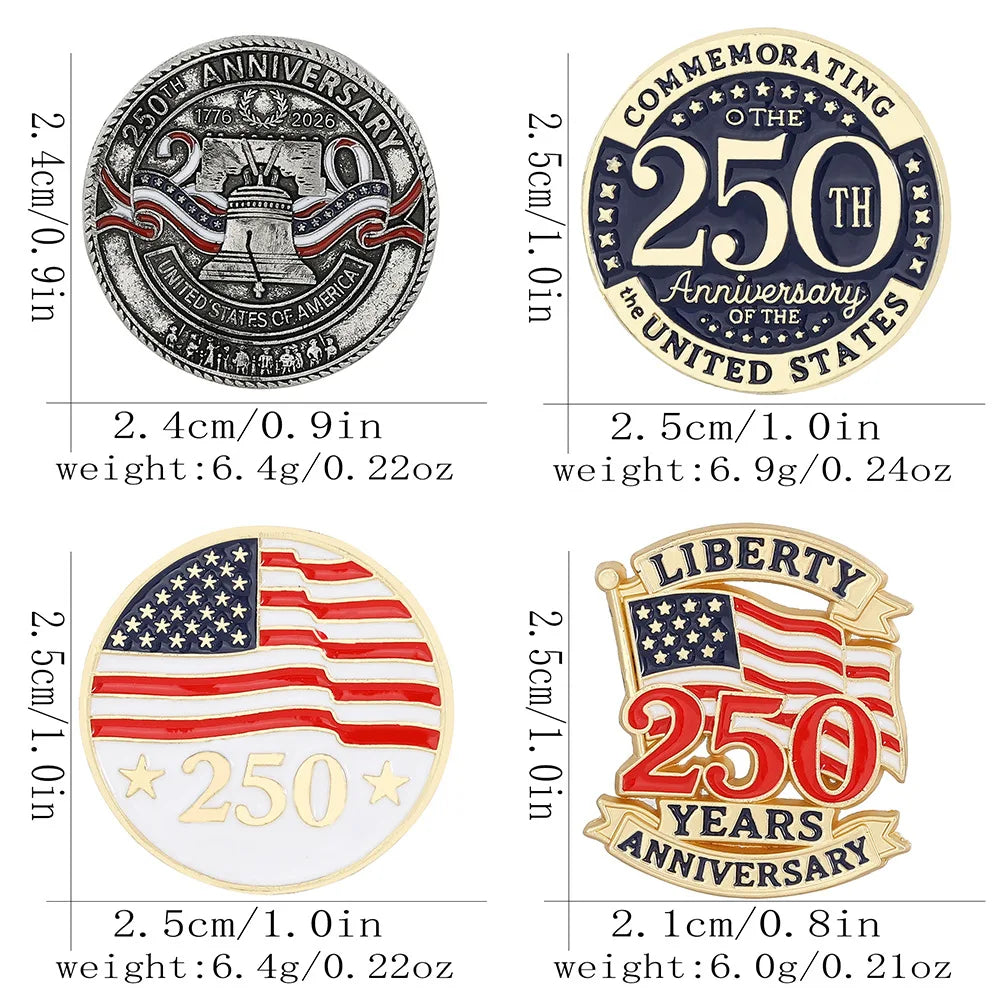 US National Day 250th Anniversary Environmental Alloy Drip Oil Badge Hot Selling Honor Brooch Jewelry Accessory Gift Decoration