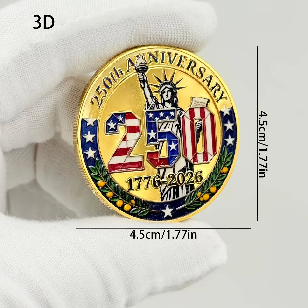 1 piece American 250th Anniversary Coin (1776-2026), exquisite collectible coin for history enthusiasts, commemorative collectib