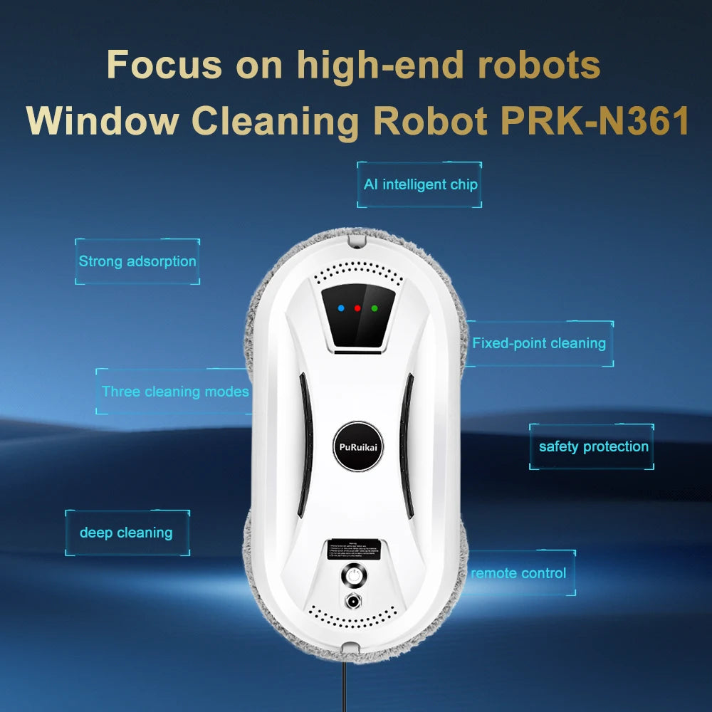 PuRuikai Ultra Thin Window Cleaning Robot With Remote Control
