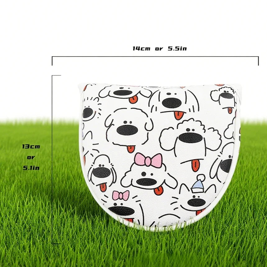 1pc Putter Head Cover, 'Cute dogs' pattern Golf Putter Covers, Protective Golf Club Covers and Mallet Putter Head Cover