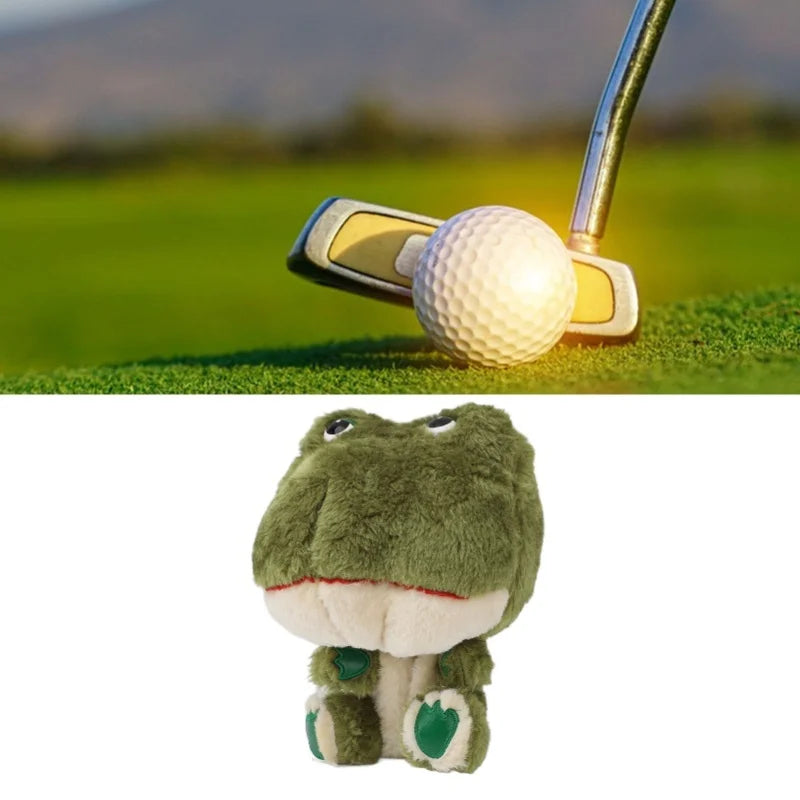 Cartoon Frog Club Headcover Plush Protective Funny Animal Club Headcover With Built In Club Clip For 1 Driver Women And Men
