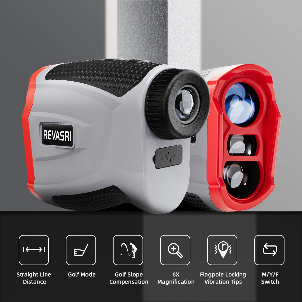 REVASRI Golf Laser Rangefinder Outdoor Sport 6X Magnification Range Finder Monoculars Telescop Professional Golf Distance Meter