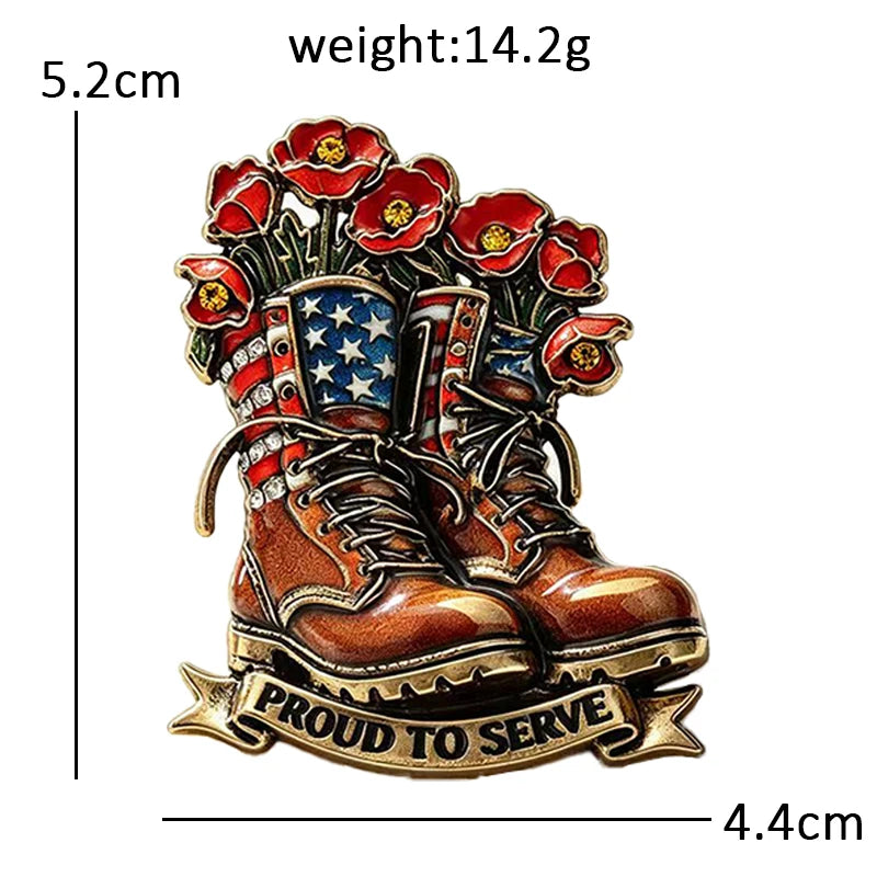 Wuli&baby America's 250th Independence Day Brooches For Women Unisex Eagle Animal Boweknot Flowers Design Party Brooch Pins Gift