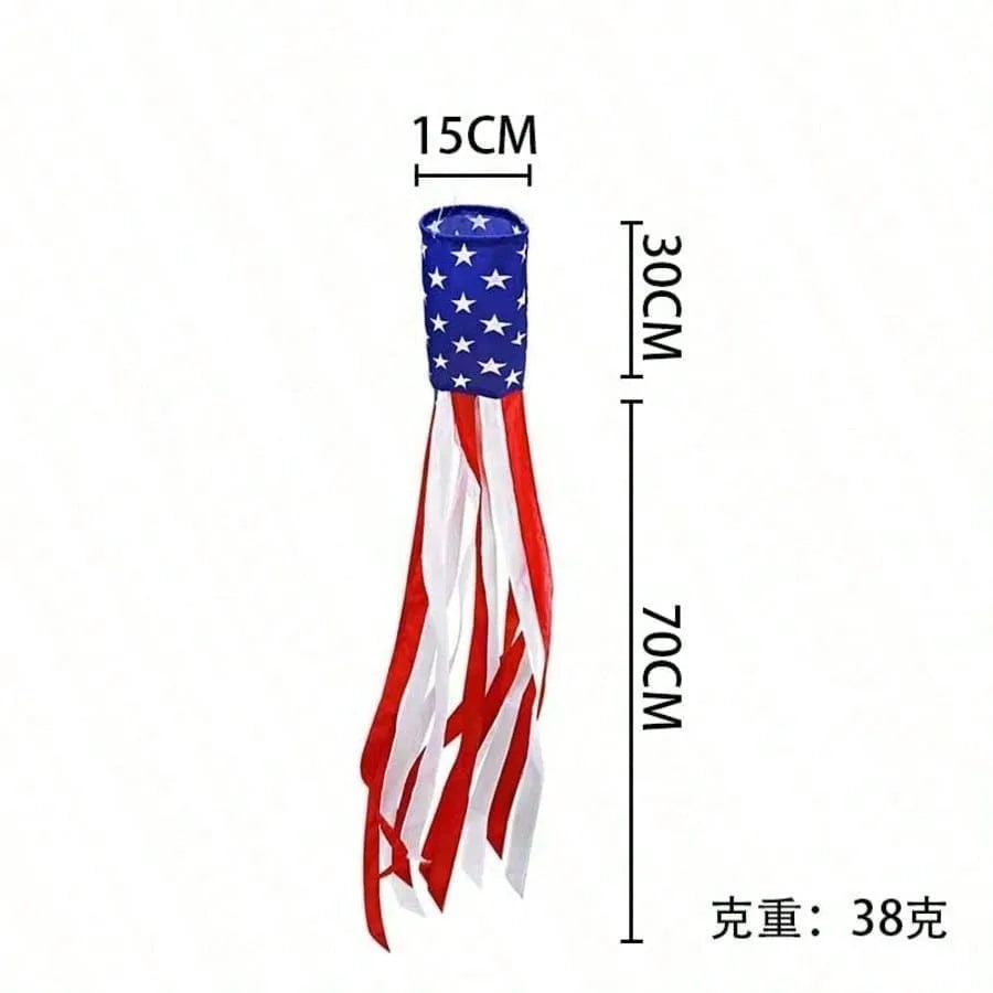 4th Of July Patriotic Decorations, 40 Inch American Flag Windsock 250th Anniversary USA Red White Blue Stars & Stripes Wind Socks For Outside Presidents Day Memorial Day Independence Day Decor