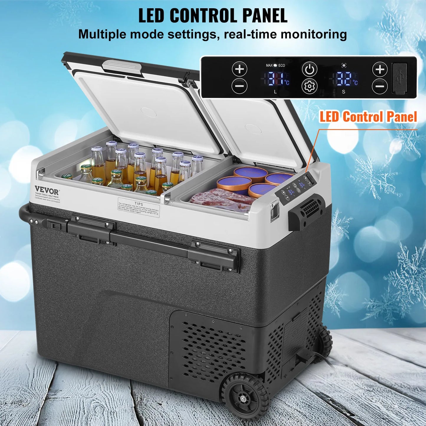 Portable Car Refrigerator Freezer Dual Zone Compressor