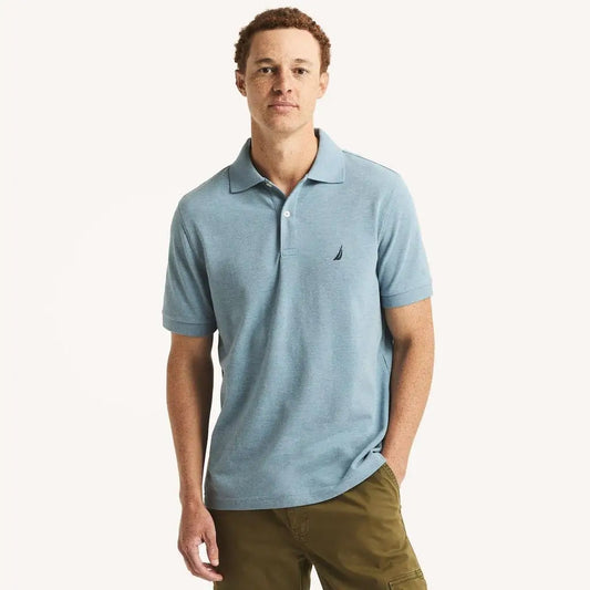 Nautica Men's Heathered Golf Polo Shirt Classic Fit Breathable Sportswear for Golf Enthusiasts