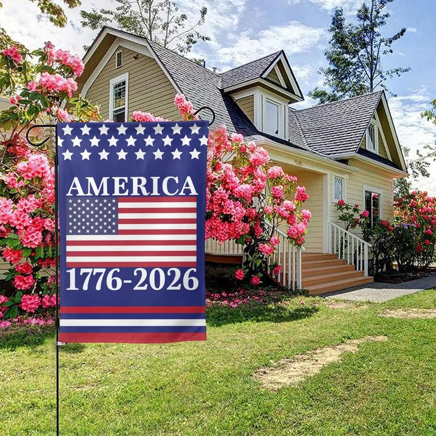 America 250th Birthday Garden Flag 12x18 1776 2026 America 250 Years Anniversary Yard Sign God Bless Usa Patriot House Flag  KKX