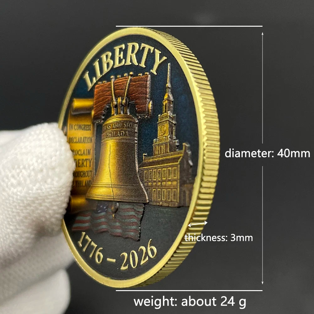 2026 American Independence 250th Anniversary Declaration of Liberty Commemorative Coin 1776-2026 US History Collectible