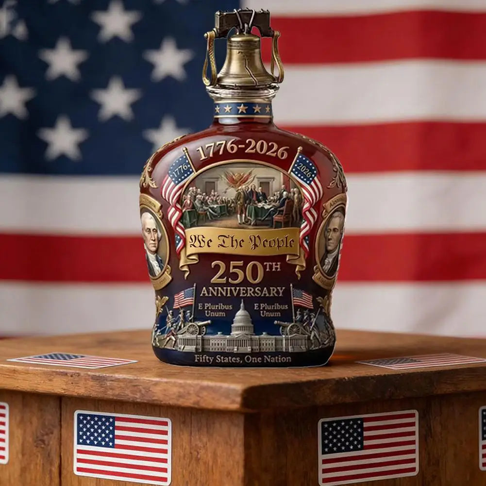 250 Anniversary USA Ornament, 250th Anniversary Commemorative Whiskey Bottle, Drink Party Personal Reserve Patriotic Decoration