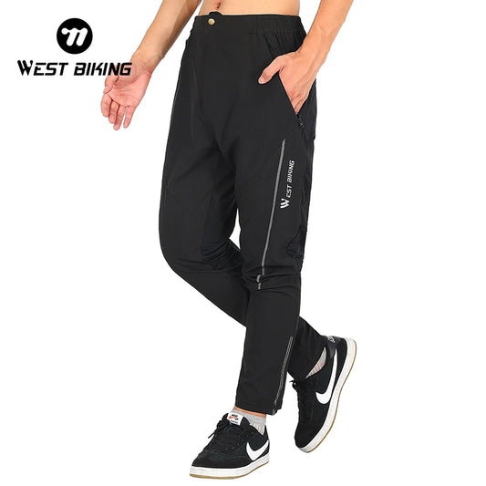 West Biking Men's MTB Quick Dry Pants Reflective Striped Joggers