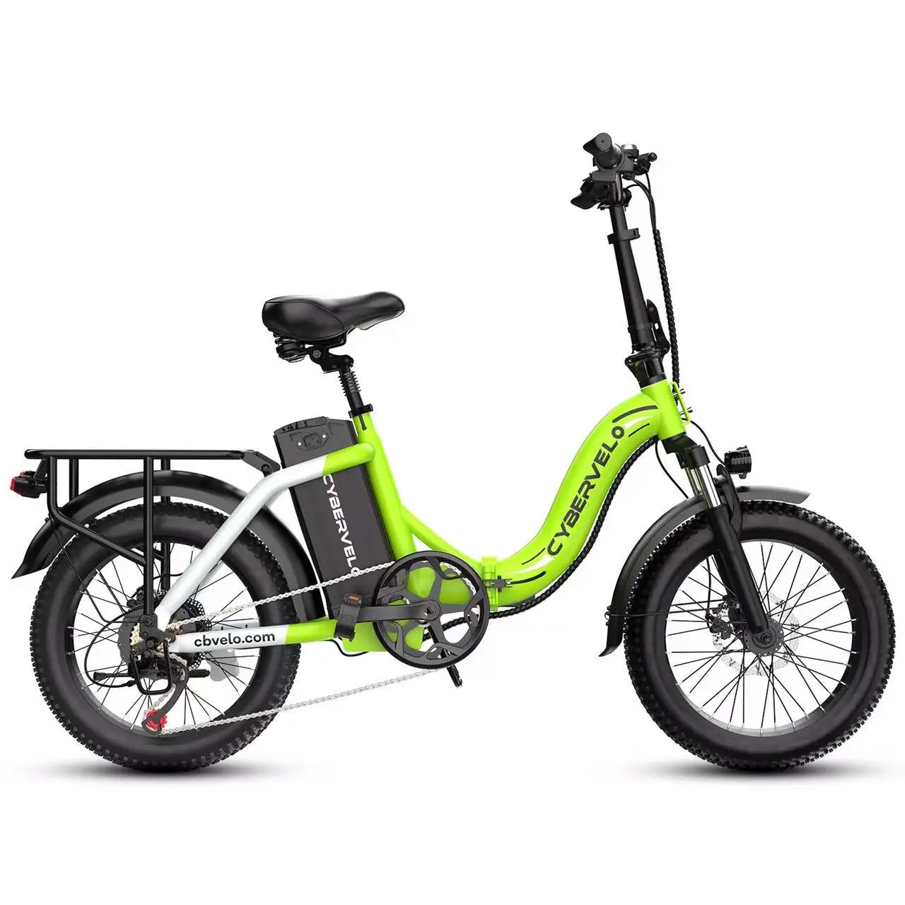 Cybervelo Fat Tire Folding Electric Bike Removable Battery 7 Speed