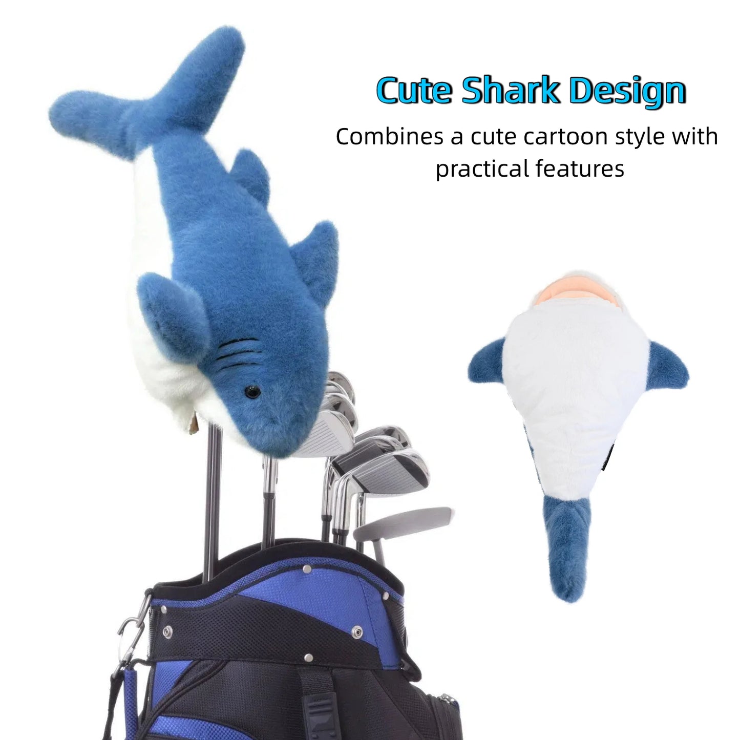 HELLO NRC Golf Head Cover for Driver Animal Club Cover Cute Shark Plush Wood Headcover Funny Golf Accessory Golfer Gift 1pc