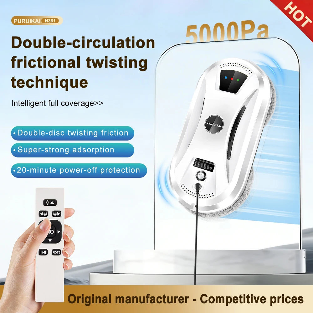 PuRuikai Ultra Thin Window Cleaning Robot With Remote Control
