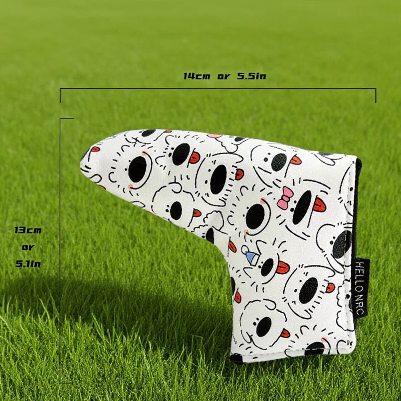 1pc Putter Head Cover, 'Cute dogs' pattern Golf Putter Covers, Protective Golf Club Covers and Mallet Putter Head Cover