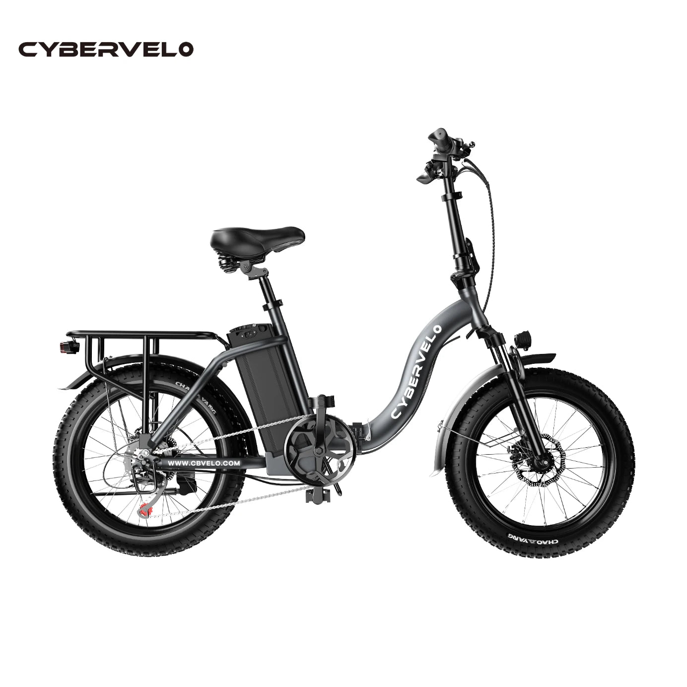 Cybervelo Fat Tire Folding Electric Bike Removable Battery 7 Speed